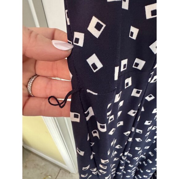 Lauren Ralph Lauren Navy Blue Geomatic Pattern Sleeveless Dress Size 12 - Picture 6 of 10